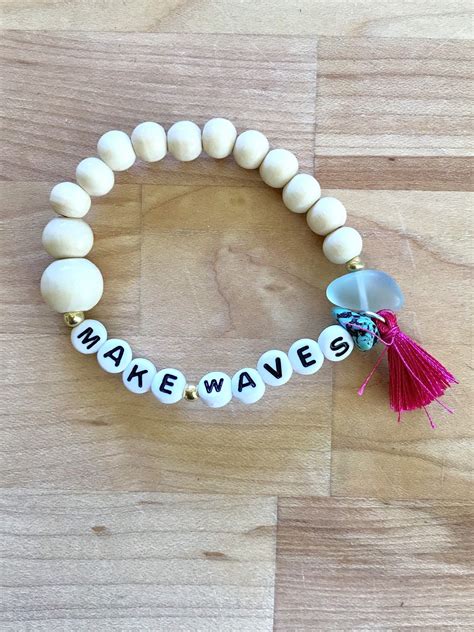 Make Waves Letter Bead Bracelet Etsy Letter Bead Bracelets Pony