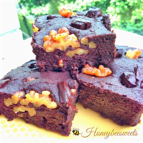 Honey Bee Sweets: Vegan Tofu Brownies with Walnuts and Chocolate Chunks