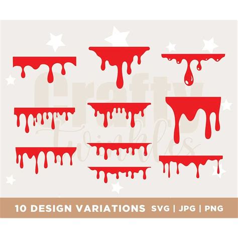 Blood Drip Bundle Svg Blood Dripping Borders Bloody Drips Inspire