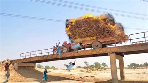 Alghazi Tractor Power Stunts Mf Tractor Live Fails Sugarcane