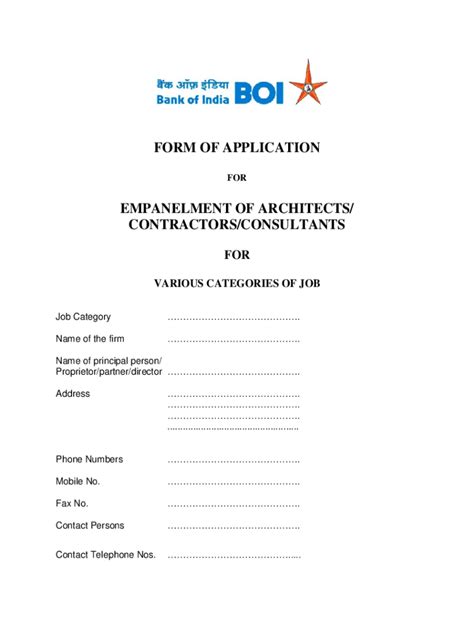 Fillable Online Form Of Application For Empanelment Of Architects