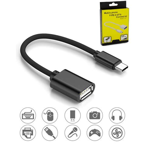 Cabo Adaptador Otg Tipo C Pendrive Para Celular Tablet Usb F Mea