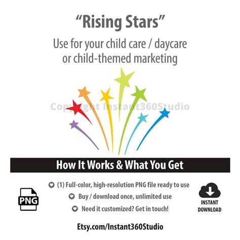 Rising Stars Child Care Daycare Clip Art Preschool Logo Logo