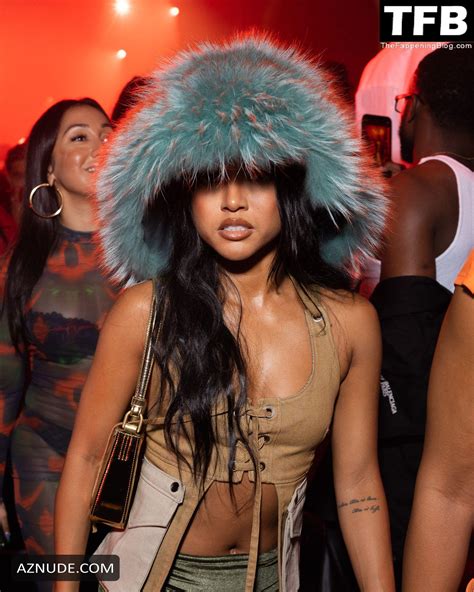 Karrueche Tran Sexy Seen Flaunting Her Hot Cleavage At The Puma After Party In New York Aznude