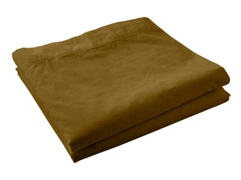 Drap plat 240x300 en Percale de Coton Lavé 80 fils Camel Linge de lit