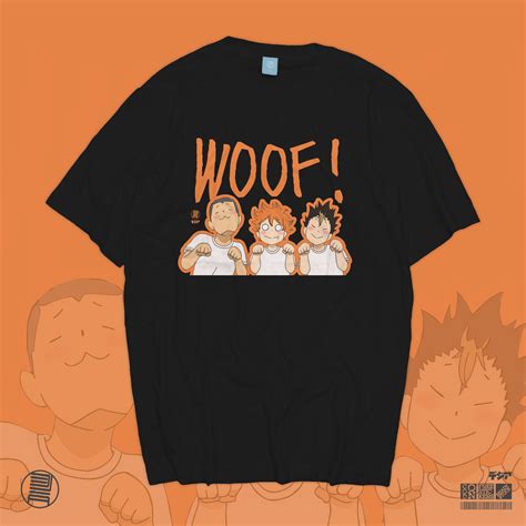 Kaos Hinata Tanaka Nishinoya Karasuno Woof Haikyuu Volleyball Club