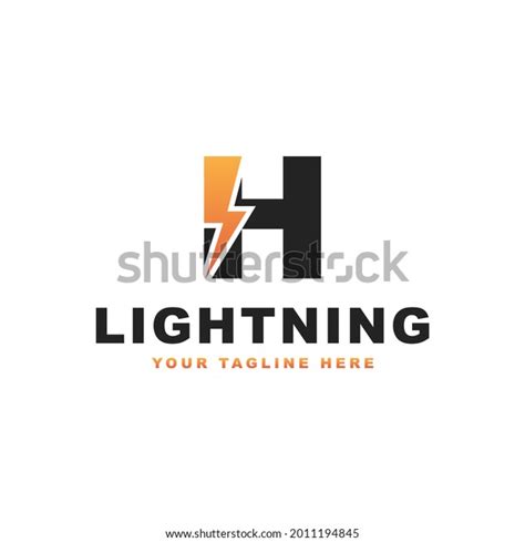 Letter H Lightning Logo Design Template Stock Vector Royalty Free