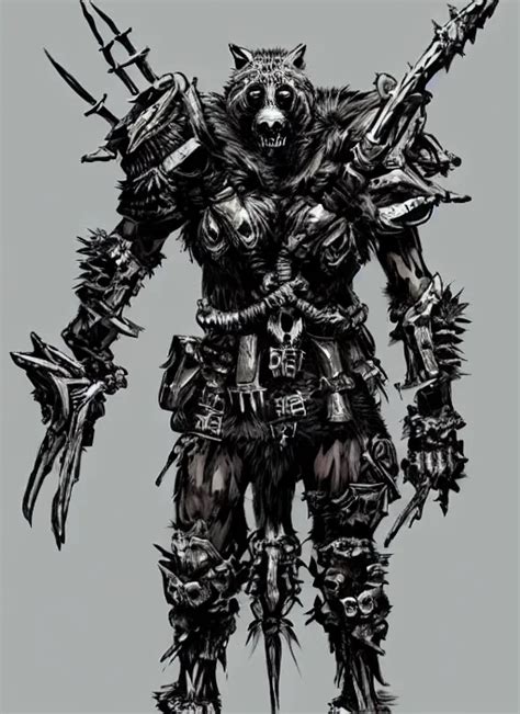 Full Body Portrait Of A Gnoll Warrior With A Armour Stable Diffusion