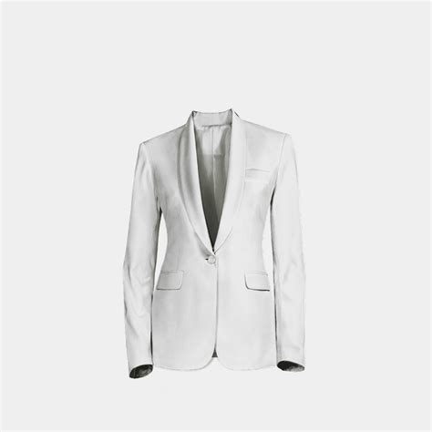 White Linen One Button Blazer With Shawl Lapels Sumissura