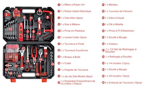 Sundpey Caisse A Outil Complete Pi Ces Malette Outils Boite A