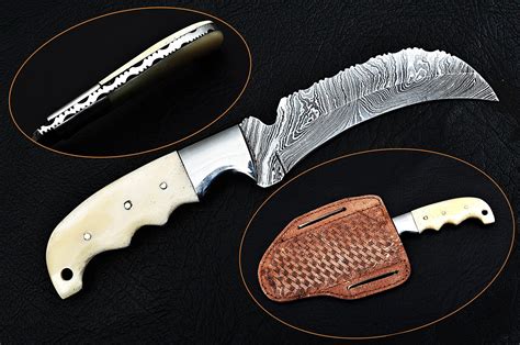 Custom Handmade Damascus Karambit Style Hunting Knife Inch Camel