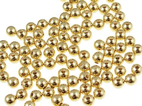 100 Gold Beads 4mm Gold Ball Beads Gold Plated Round Beads