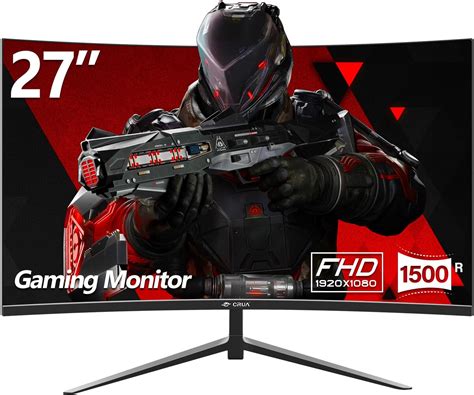 CRUA Gaming incurvé Écran 27 Pouces 200 Hz FHD 1080P 1800R Moniteur PC