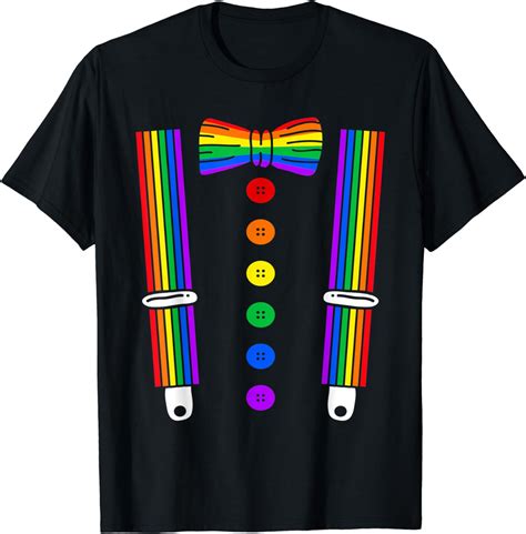 Amazon LGBT Pride Shirt Gay Rainbow Tuxedo Suspenders T Shirt Clothing