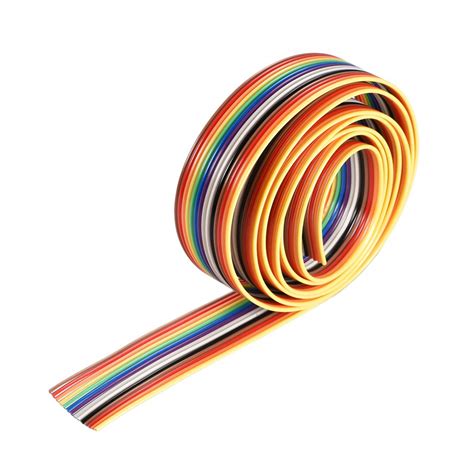 Uxcell Idc Rainbow Wire Flat Ribbon Cable 14p 127mm Pitch