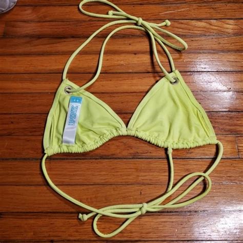 Victoria S Secret Swim Victorias Secret String Bikini Neon Yellow Pool Beach Swim Sexy Top