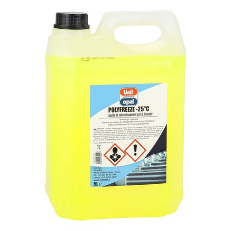 Liquide De Refroidissement UNIL OPAL POLYFREEZE TYPE D 25C Jaune