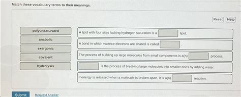 Solved Match These Vocabulary Terms To Their Chegg