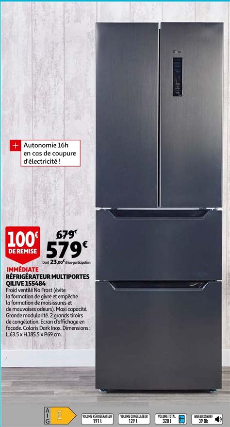 Promo Qilive réfrigérateur multiportes 155484 chez Auchan