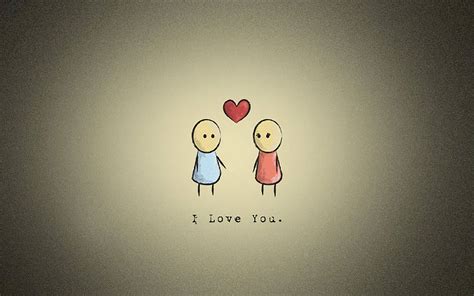 Download I Love You Aesthetic Simple Cartoons Wallpaper