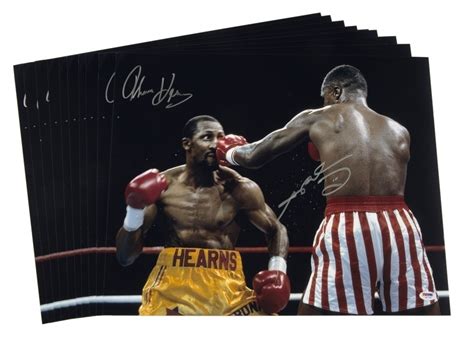 Sugar Ray Leonard Vs Thomas Hearns Signed Photographs Group