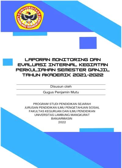 Laporan Monitoring Dan Evaluasi Internal Kegiatan Perkuliahan Semester