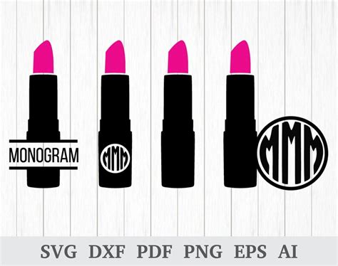 Lipstick Monogram Frame Svg Lipstick Svg Beauty Svg Makeup Etsy