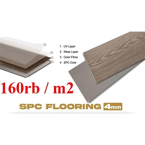 Jual Spc Flooring Mm Lantai Spc Vinyl Plank Motif Kayu Sistem Click