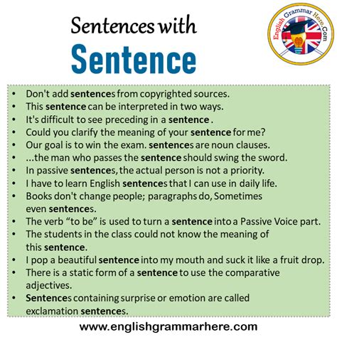 Sentences With Sentence Sentence In A Sentence In English Sentences