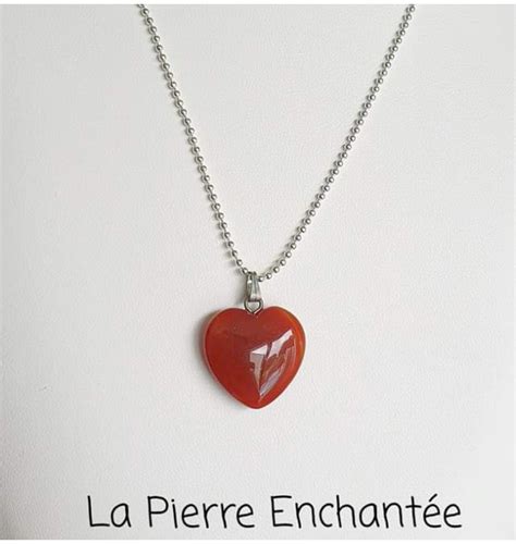 Pendentif Fantaisie C Ur En Cornaline