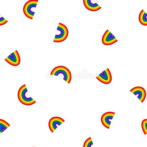 Seamless Pattern With Rainbow Lgbt Icons Flag Lgbt Colorful Vector