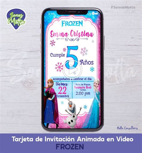 Tarjeta De InvitaciÓn Animada De Frozen Somos Motta