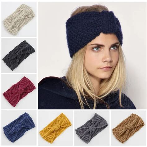 Winter Adult Crochet Knitted Headbands For Hair Head Band Turban