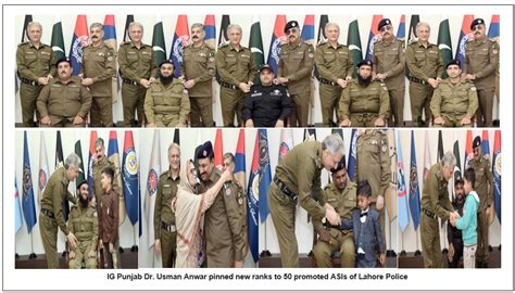 IG Punjab Dr Usman Anwar Pinned New Ranks To 50 Promoted ASIs Of