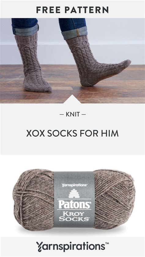 Free Intermediate Patons Xox Socks For Him Knit Pattern