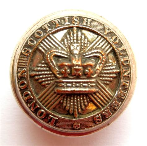 London Scottish Volunteers Button