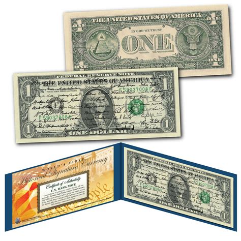 All 46 U.S. President Signatures 2022 Colorized $1 Bill