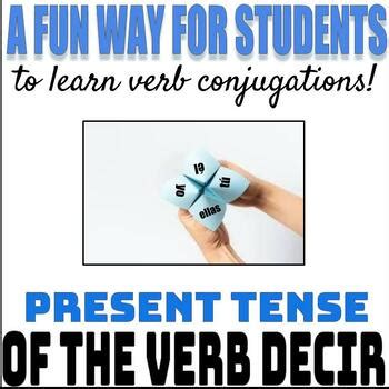 Spanish Verb Decir Present Tense Conjugation Fortune Teller Cootie