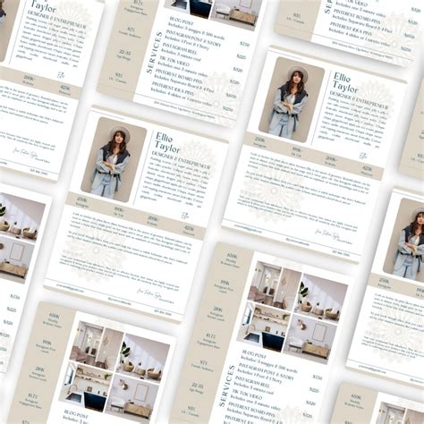 Influencer Media Kit Template Influencer Media Kit Blogger Etsy