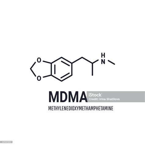 Ilustración De Fórmula Química Estructural Mdma Sobre Fondo Blanco Y