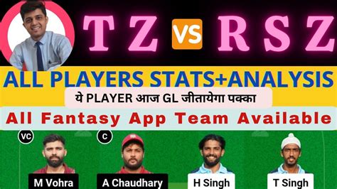 Tz Vs Rsz Tz Vs Rsz Dream Team Prediction Tz Vs Rsz Dream