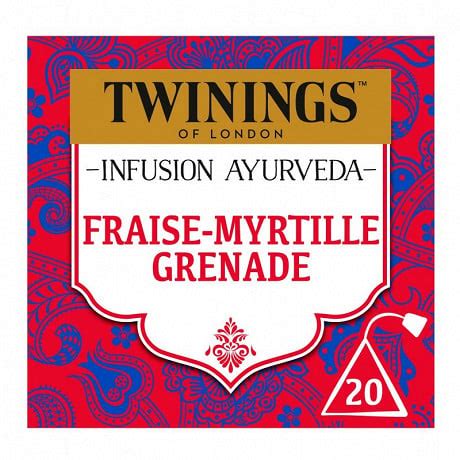 Twinings Infusion Ayurveda Fraise Myrtille Grenade X20 32g