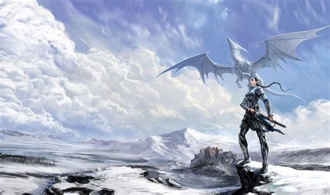 Armor Girl White Dragon 4k Wallpaper,HD Artist Wallpapers,4k Wallpapers,Images,Backgrounds ...