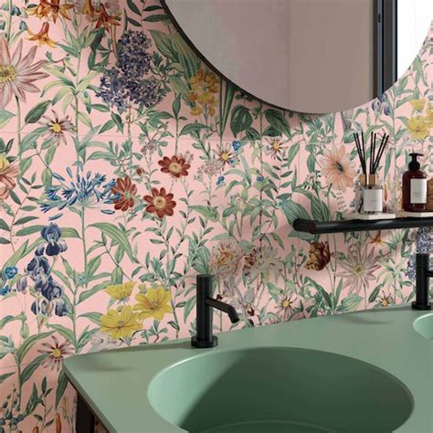 6 carrelages muraux à motifs de fleurs Styles de Bain