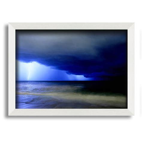 Haus Am Meer Blue Lightning Seas Gerahmter Druck Wandkunst Wayfair De