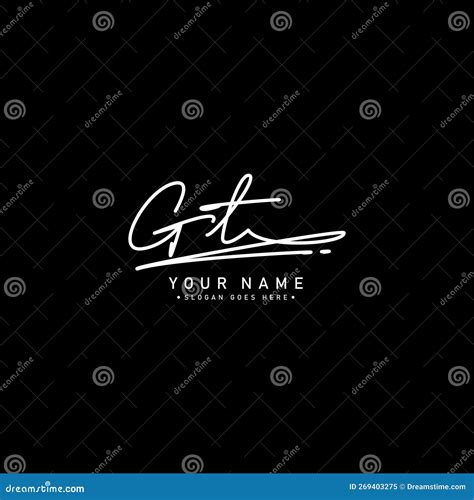 Handwritten Signature Logo For Initial Letter GT Vector Logo Template