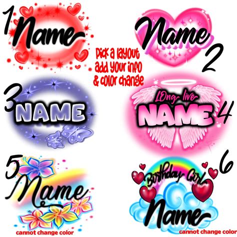 Custom Airbrush Premade Airbrush Custom Names And Backgrounds Png Any