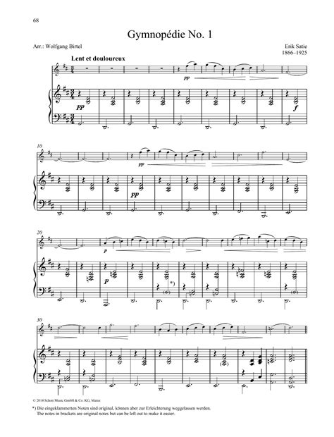 Gymnopedie No 1 By Erik Satie Sheet Music For Woodwind Solo At Sheet