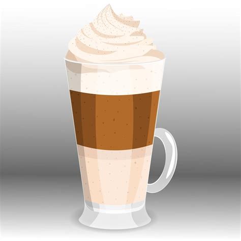 Premium Vector | Macchiato latte with whipped cream