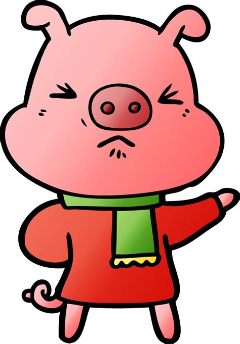 Cartoon Angry Pig 12428540 Vector Art At Vecteezy